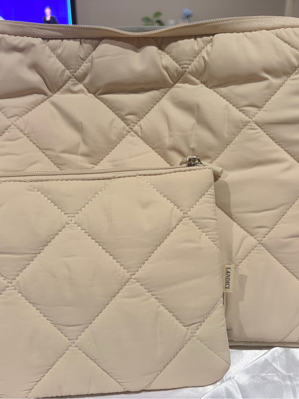 Computer case Quilted Cream bundle